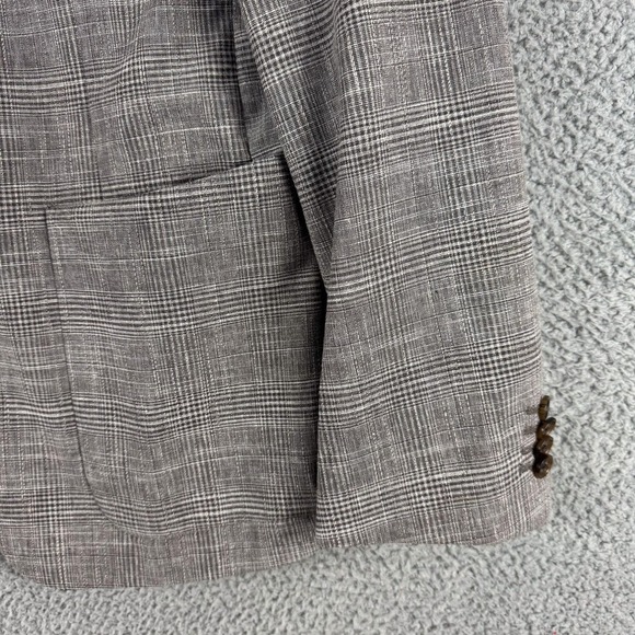 Banana Republic Blazer Mens 40R Gray Slim Fit Glen Plaid Tollegno Italian Wool - Picture 2 of 2